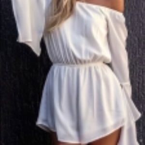 White Romper with Shorts